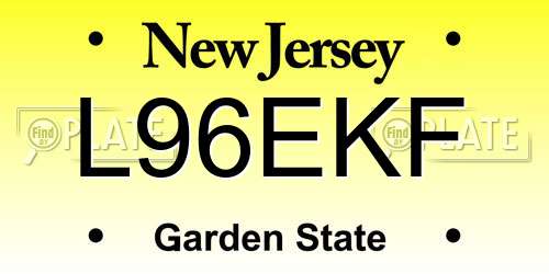 L96EKF New Jersey License Plate