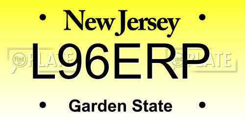 L96ERP New Jersey License Plate
