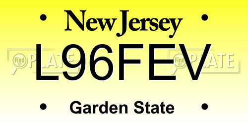 L96FEV New Jersey License Plate