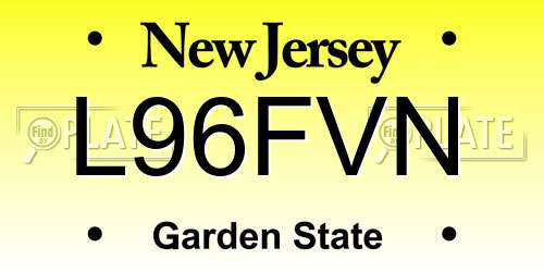 L96FVN New Jersey License Plate