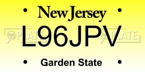 L96JPV New Jersey License Plate