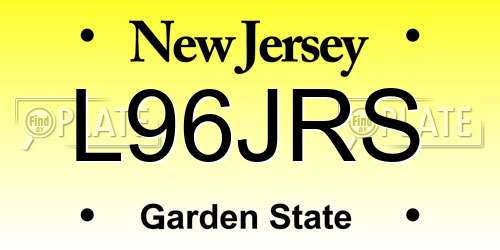L96JRS New Jersey License Plate