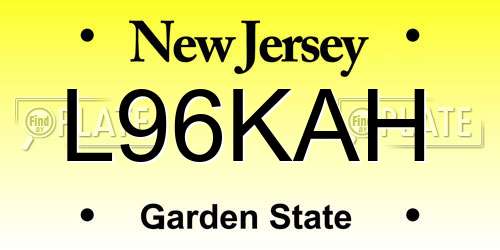 L96KAH New Jersey License Plate