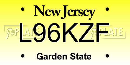 L96KZF New Jersey License Plate