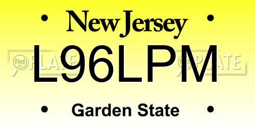 L96LPM New Jersey License Plate