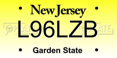 L96LZB New Jersey License Plate