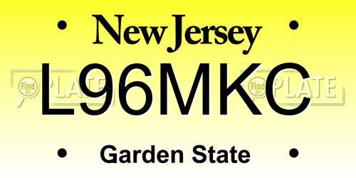 L96MKC New Jersey License Plate