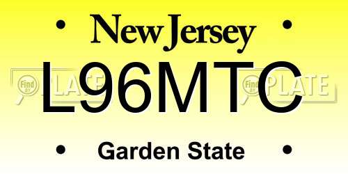 L96MTC New Jersey License Plate