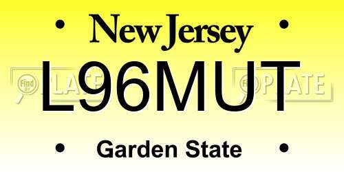 L96MUT New Jersey License Plate
