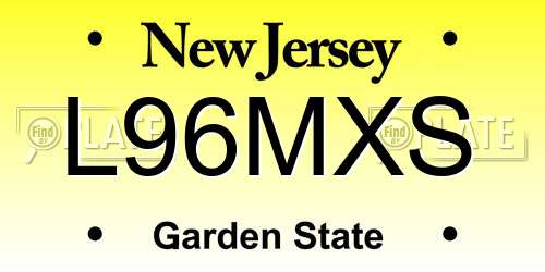 L96MXS New Jersey License Plate