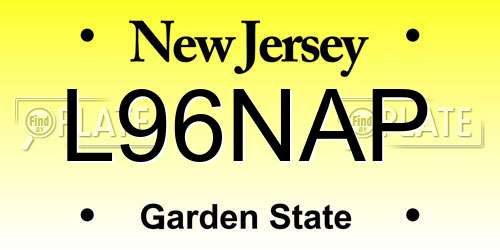 L96NAP New Jersey License Plate