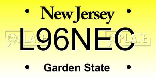 L96NEC New Jersey License Plate