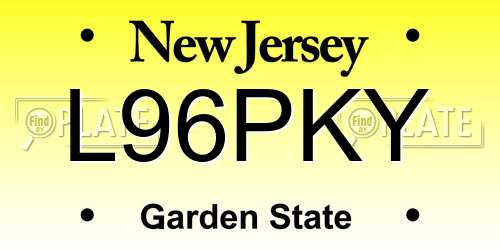 L96PKY New Jersey License Plate
