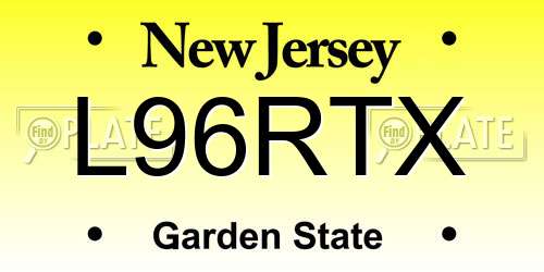 L96RTX New Jersey License Plate