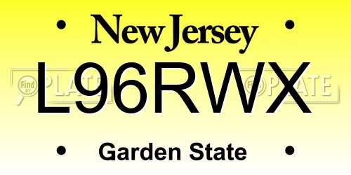 L96RWX New Jersey License Plate