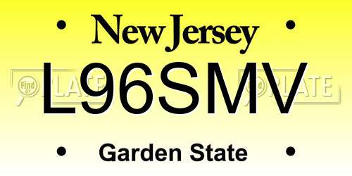 L96SMV New Jersey License Plate
