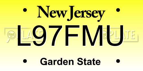 L97FMU New Jersey License Plate