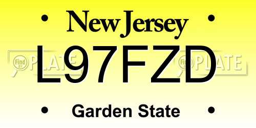 L97FZD New Jersey License Plate
