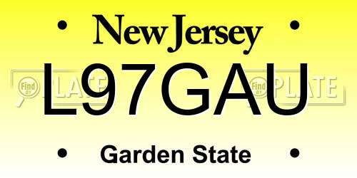 L97GAU New Jersey License Plate