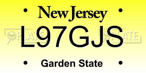 L97GJS New Jersey License Plate