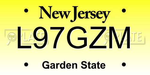 L97GZM New Jersey License Plate