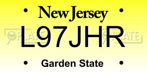 L97JHR New Jersey License Plate