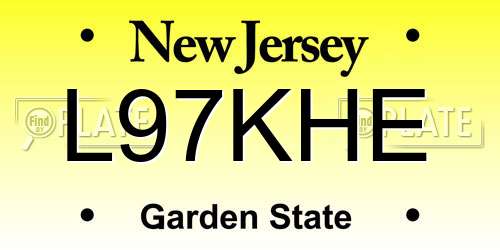 L97KHE New Jersey License Plate
