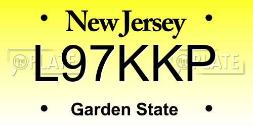 L97KKP New Jersey License Plate