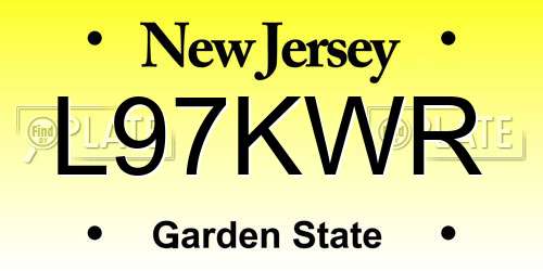 L97KWR New Jersey License Plate