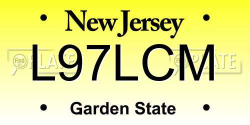 L97LCM New Jersey License Plate