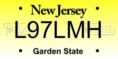 L97LMH New Jersey License Plate