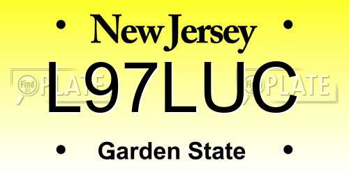 L97LUC New Jersey License Plate