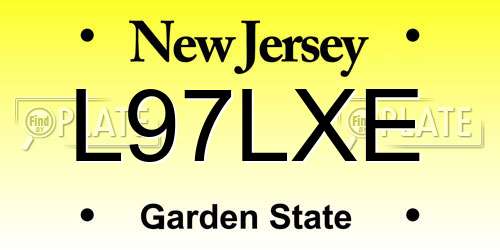 L97LXE New Jersey License Plate