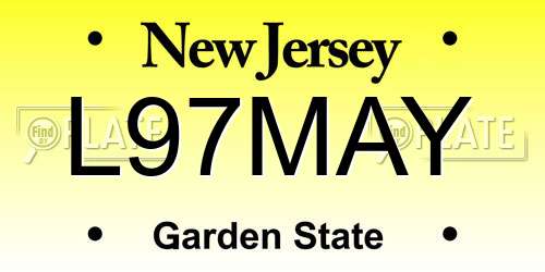 L97MAY New Jersey License Plate