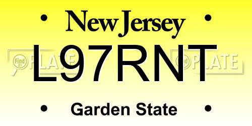 L97RNT New Jersey License Plate