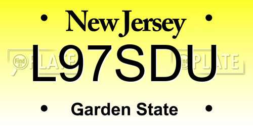 L97SDU New Jersey License Plate