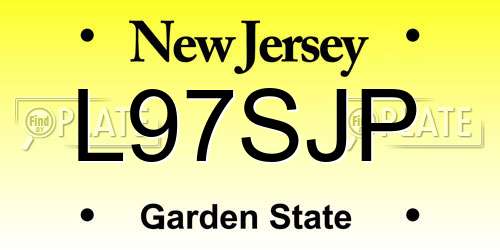 L97SJP New Jersey License Plate