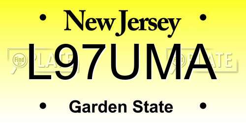 L97UMA New Jersey License Plate