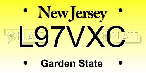 L97VXC New Jersey License Plate