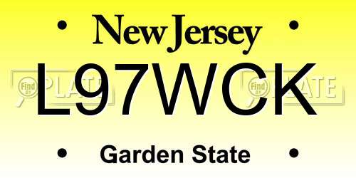 L97WCK New Jersey License Plate