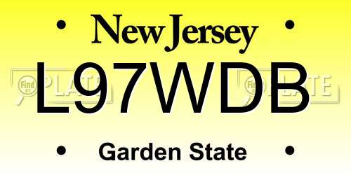 L97WDB New Jersey License Plate