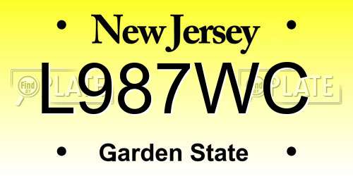 L987WC New Jersey License Plate