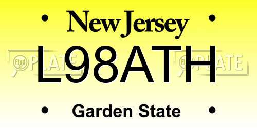 L98ATH New Jersey License Plate