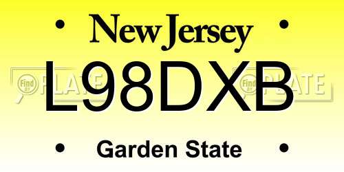 L98DXB New Jersey License Plate