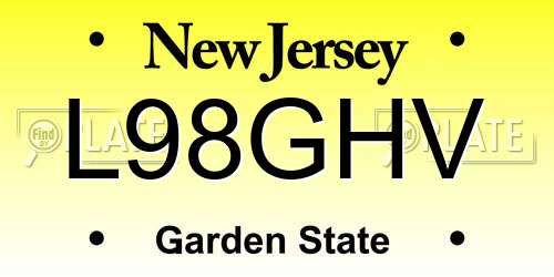L98GHV New Jersey License Plate