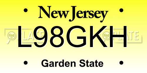 L98GKH New Jersey License Plate