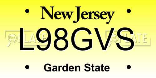 L98GVS New Jersey License Plate