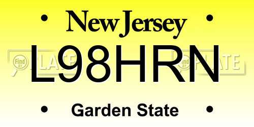 L98HRN New Jersey License Plate
