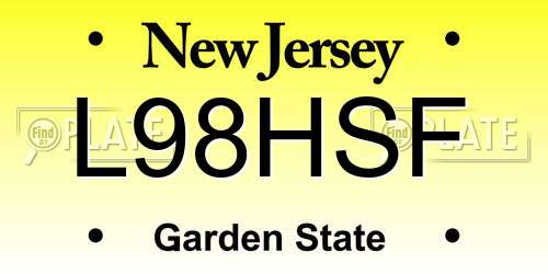 L98HSF New Jersey License Plate