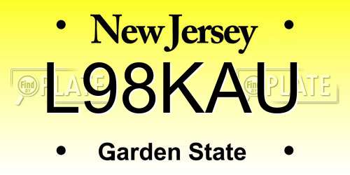 L98KAU New Jersey License Plate